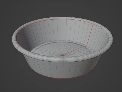 Simple Plastic Wash Basin B 01 3D Model