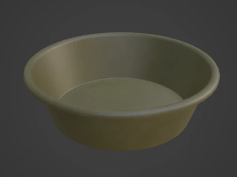 Simple Plastic Wash Basin B 02 3D Model
