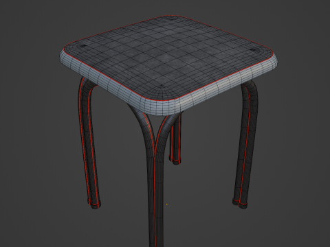 Steel Stool 01 Model 3D