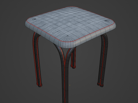 Steel Stool 02 3Dモデル