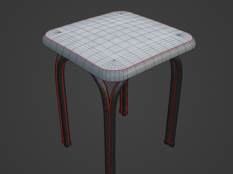 Steel Stool 03 Modello 3D