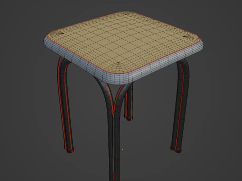 Steel Stool 04 3D Model