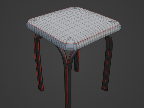 Steel Stool 05 Modello 3D