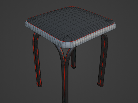 Steel Stool 06 3D Model
