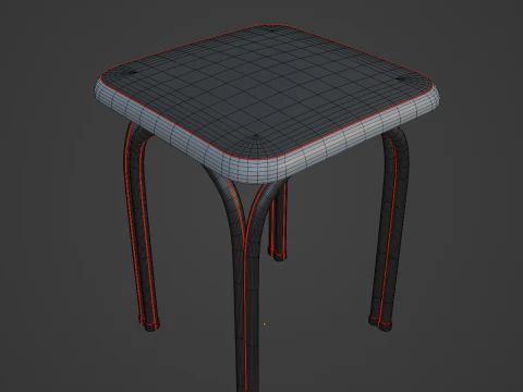 Steel Stool 06 3D Model