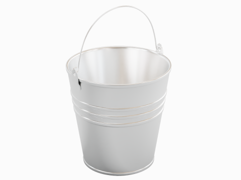 Aluminium Steel Bucket 3Dモデル