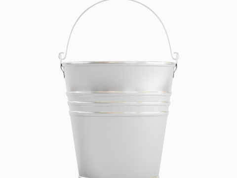 Aluminium Steel Bucket 3D Модель