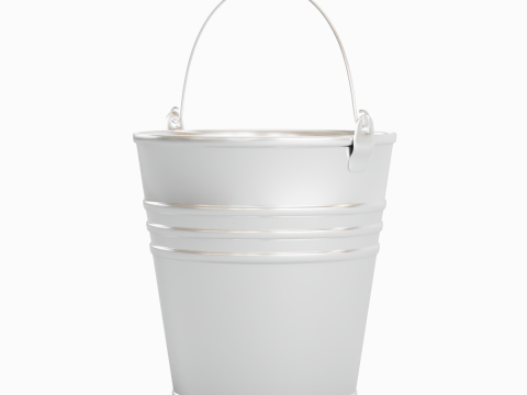 Aluminium Steel Bucket 3D Модель