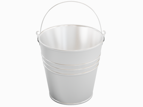 Aluminium Steel Bucket 3D Модель