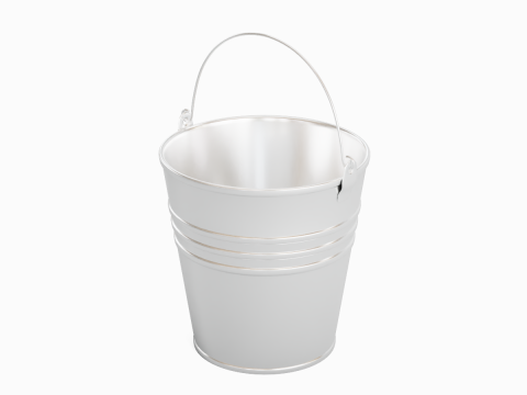 Aluminium Steel Bucket 3D Модель