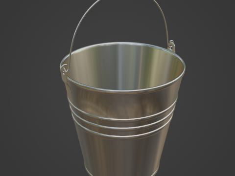 Aluminium Steel Bucket 3D Модель