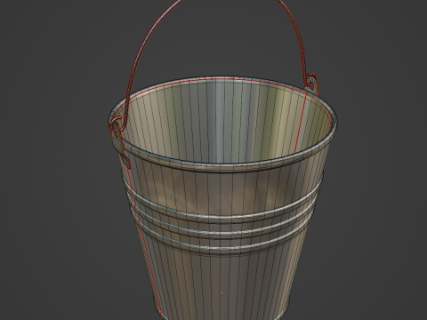 Aluminium Steel Bucket 3D Модель