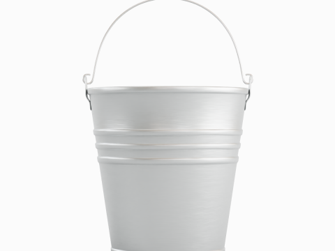 Iron Brushed Steel Bucket Model 3D