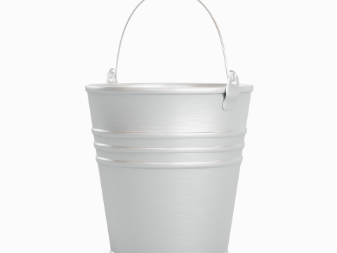 Iron Brushed Steel Bucket Model 3D