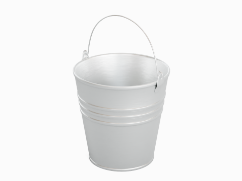 Iron Brushed Steel Bucket Model 3D