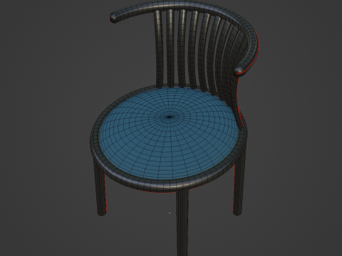 Curved Iron Chair B 01 Modelo 3D
