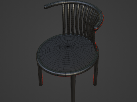Curved Iron Chair B 02 3D 模型