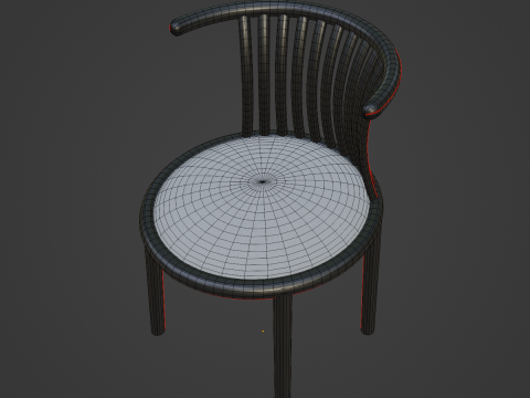 Curved Iron Chair B 03 3Dモデル