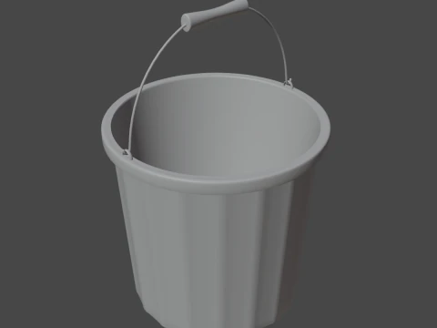 Industrial Plastic Bucket A 02 3D Model