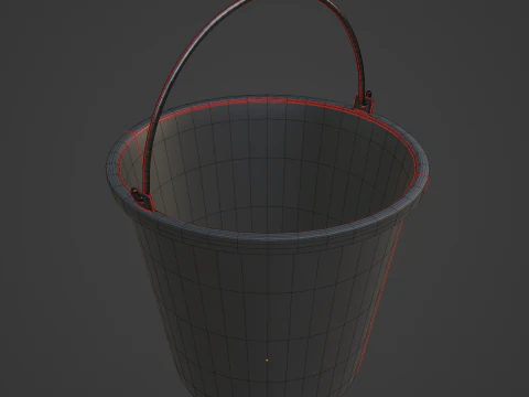 Industrial Plastic Bucket B 01 3D Model