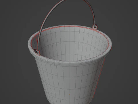 Industrial Plastic Bucket B 01 3D Model