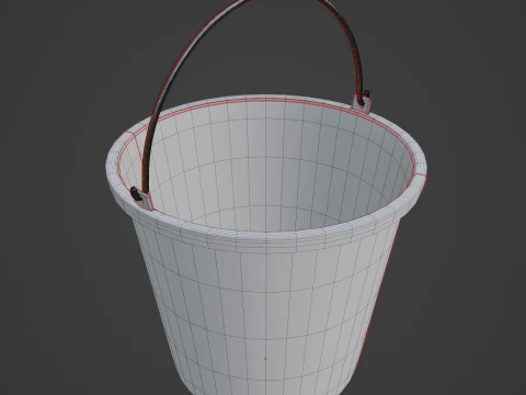 Industrial Plastic Bucket B 02 3D Model