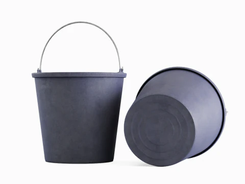 Industrial Plastic Bucket C 01 3D Model