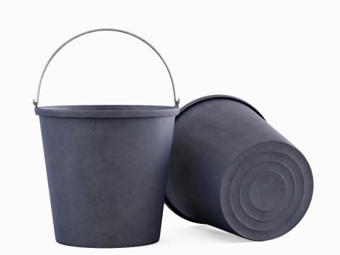 Industrial Plastic Bucket C 01 3D Модель