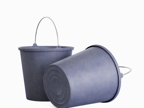 Industrial Plastic Bucket C 01 3D Модель