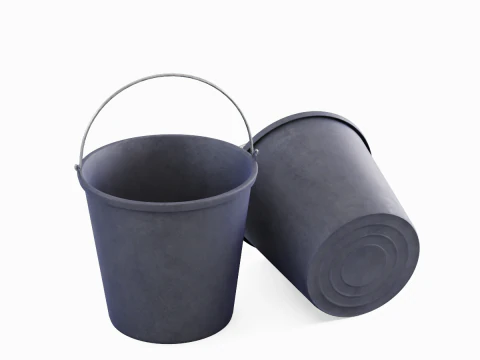 Industrial Plastic Bucket C 01 3D Model