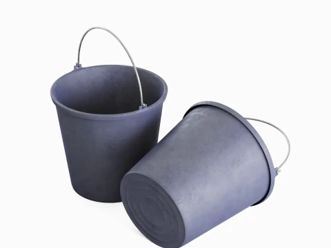 Industrial Plastic Bucket C 01 3D Model