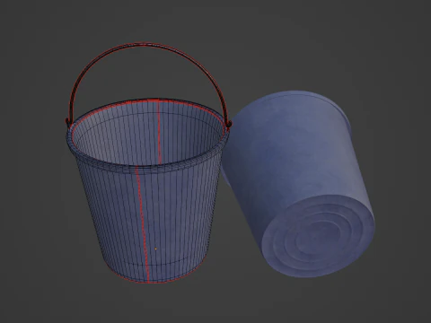 Industrial Plastic Bucket C 01 3D Model