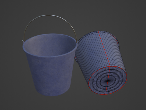 Industrial Plastic Bucket C 01 3D Модель