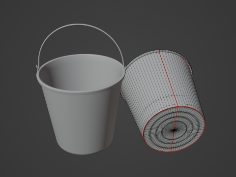 Industrial Plastic Bucket C 01 3D Модель