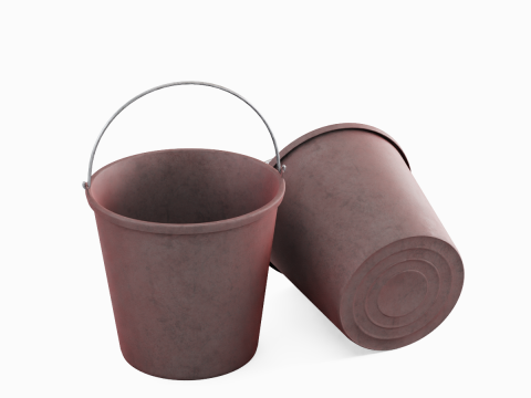 Industrial Plastic Bucket C 02 3Dモデル
