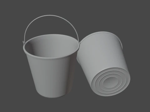 Industrial Plastic Bucket C 02 3D Model