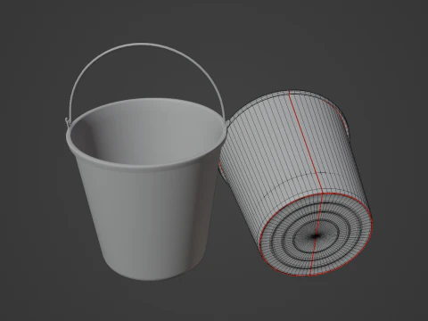 Industrial Plastic Bucket C 02 3D Model