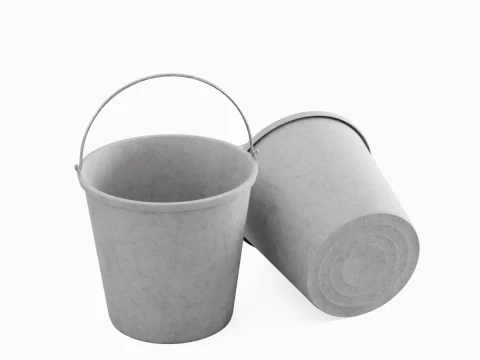 Industrial Plastic Bucket C 04 3D Model