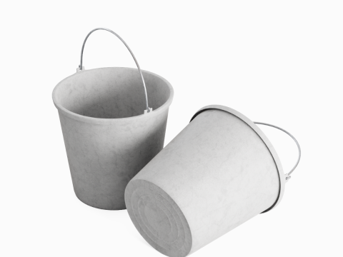 Industrial Plastic Bucket C 04 3D Model
