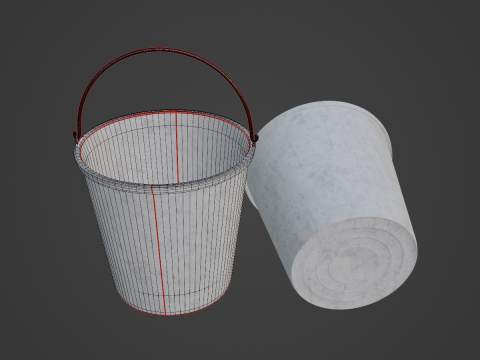 Industrial Plastic Bucket C 04 3D Model