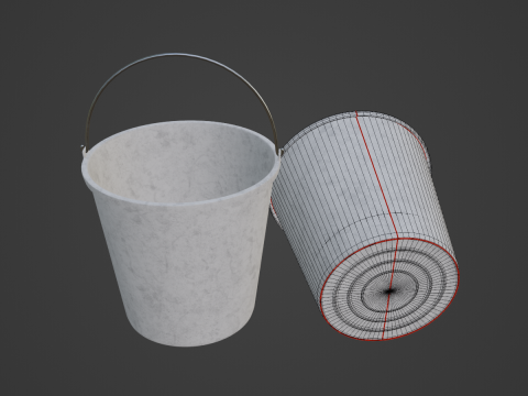 Industrial Plastic Bucket C 04 3D Model