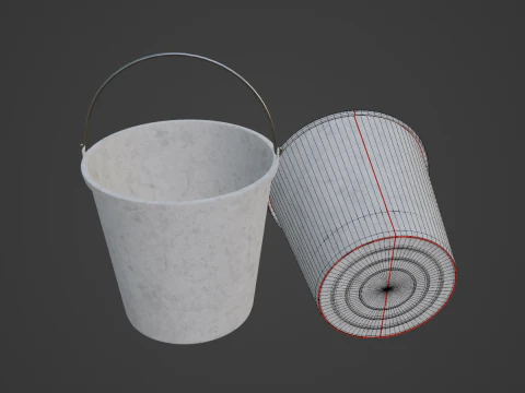Industrial Plastic Bucket C 04 3D Model