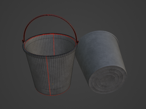 Industrial Plastic Bucket C 05 3D Модель