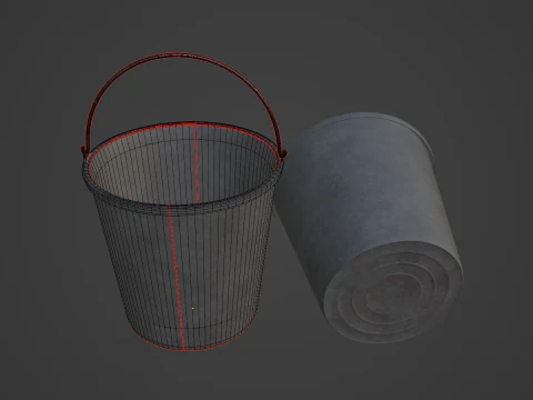 Industrial Plastic Bucket C 05 3D Model