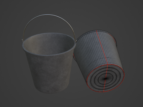 Industrial Plastic Bucket C 05 3D Модель