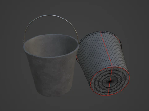 Industrial Plastic Bucket C 05 3D Model