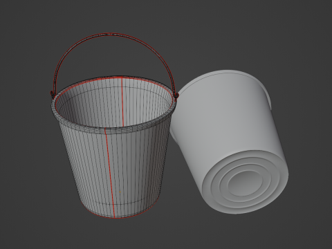 Industrial Plastic Bucket C 05 3D Модель