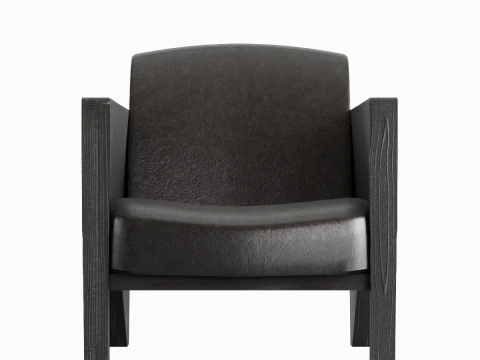 Modern Leather Armchair 01 3D Model