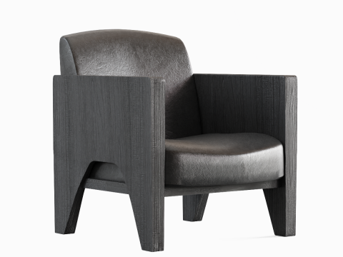 Modern Leather Armchair 01 3D Model
