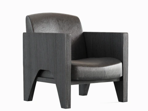 Modern Leather Armchair 01 3D Model